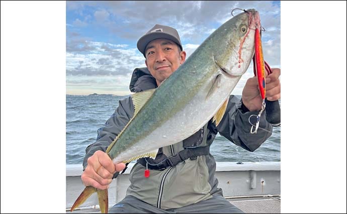 「ジグローテーションが決め手！」伊勢湾ジギングでワラサ連打【愛知】指5本タチウオも登場