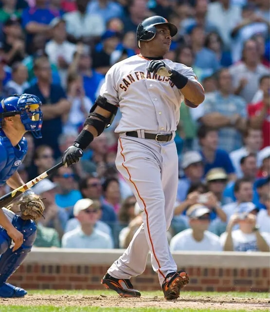 2001年にMLB最多本塁打記録（73本）を樹立したバリー・ボンズ（当時ジャイアンツ）。その年の前半戦では39本塁打を記録