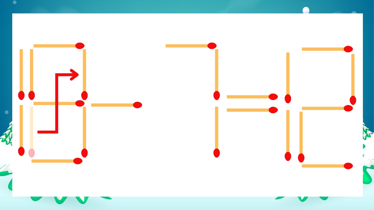 【マッチ棒クイズ】1本だけ動かして正しい式に：16-7=12？の正解画像