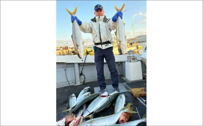 【沖釣り釣果速報】芦屋沖の落とし込み釣りで100cmの大ヒラマサ降臨！船中青物67尾の爆釣劇（福岡）