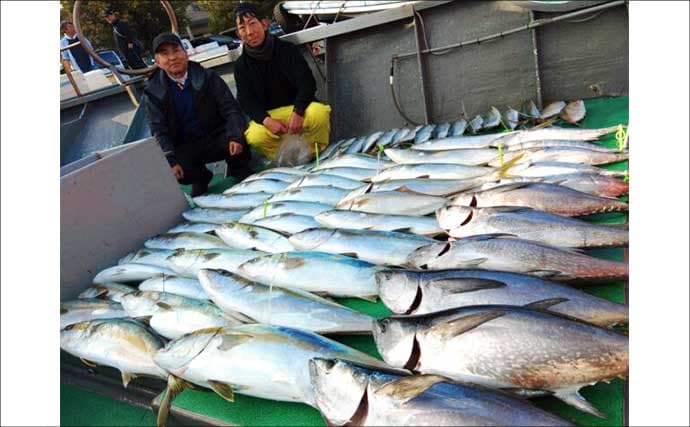 【沖釣り釣果速報】芦屋沖の落とし込み釣りで100cmの大ヒラマサ降臨！船中青物67尾の爆釣劇（福岡）