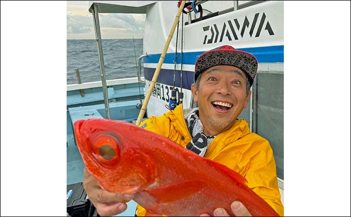 「深場で本命連発！」下田沖のキンメジギングで全員安打達成【静岡・ひがし丸】