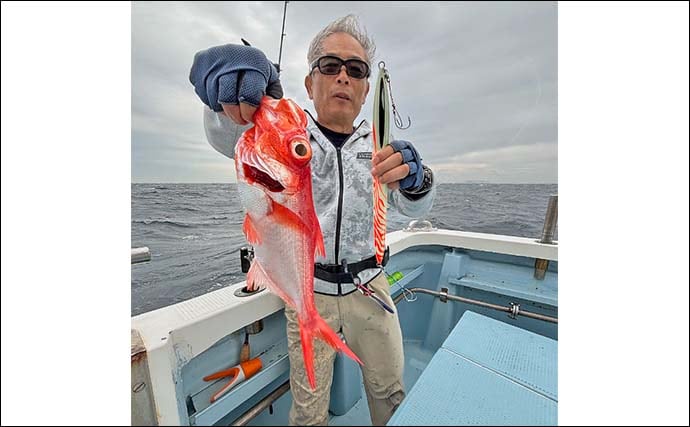 「深場で本命連発！」下田沖のキンメジギングで全員安打達成【静岡・ひがし丸】