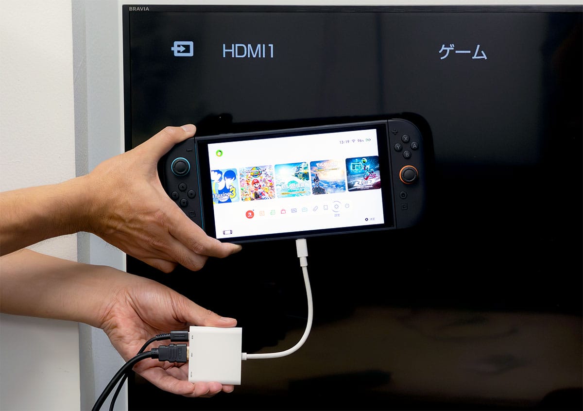 ダイソーの「Type-C 3in1 HUB」を使ってSwitch 2を大画面テレビに表示できるのか実際に試してみた！の画像6