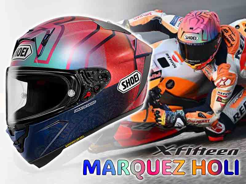 ショウエイからマルク・マルケスのインド GP グラフィックモデル「X-Fifteen MARQUEZ HOLI／マルケス・ホーリー」が受注期間限定で4月発売！ メイン