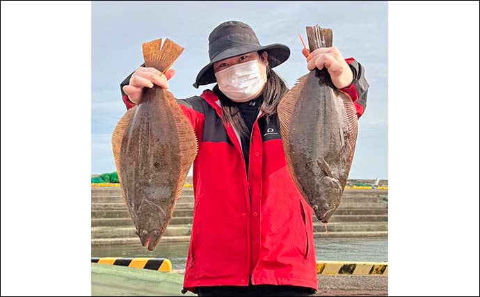 周防灘の泳がせ釣りで75cm大判を筆頭に船中8尾のヒラメを手中【山口】青物や根魚もヒット！