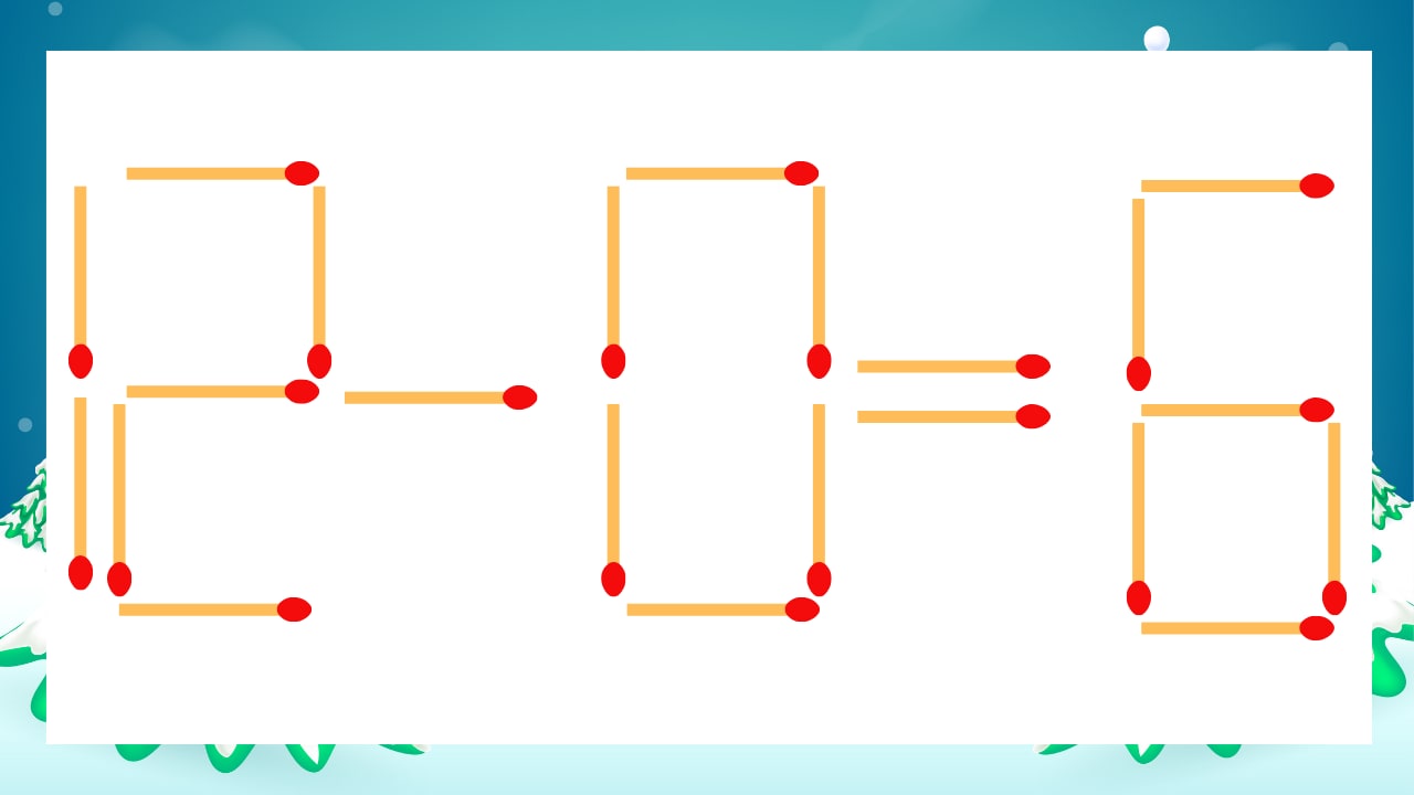 【マッチ棒クイズ】1本だけ動かして正しい式に：12-0=6？