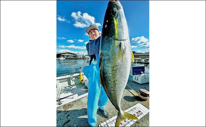 激渋の伊勢湾ジギングで本命の寒ブリ手中　フォールで食わせた貴重な一撃