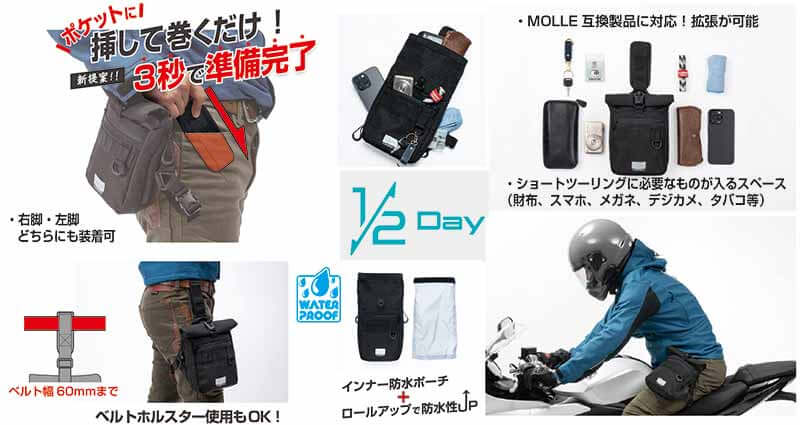 タナックスから半日ツーリング用「ハーフボディバッグシリーズ」が登場! 記事4
