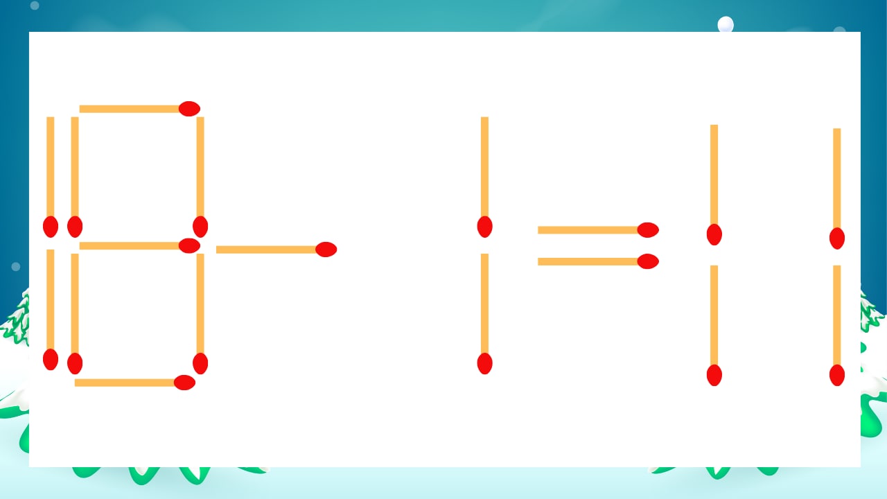 【マッチ棒クイズ】1本だけ動かして正しい式に：18-1=11？の画像