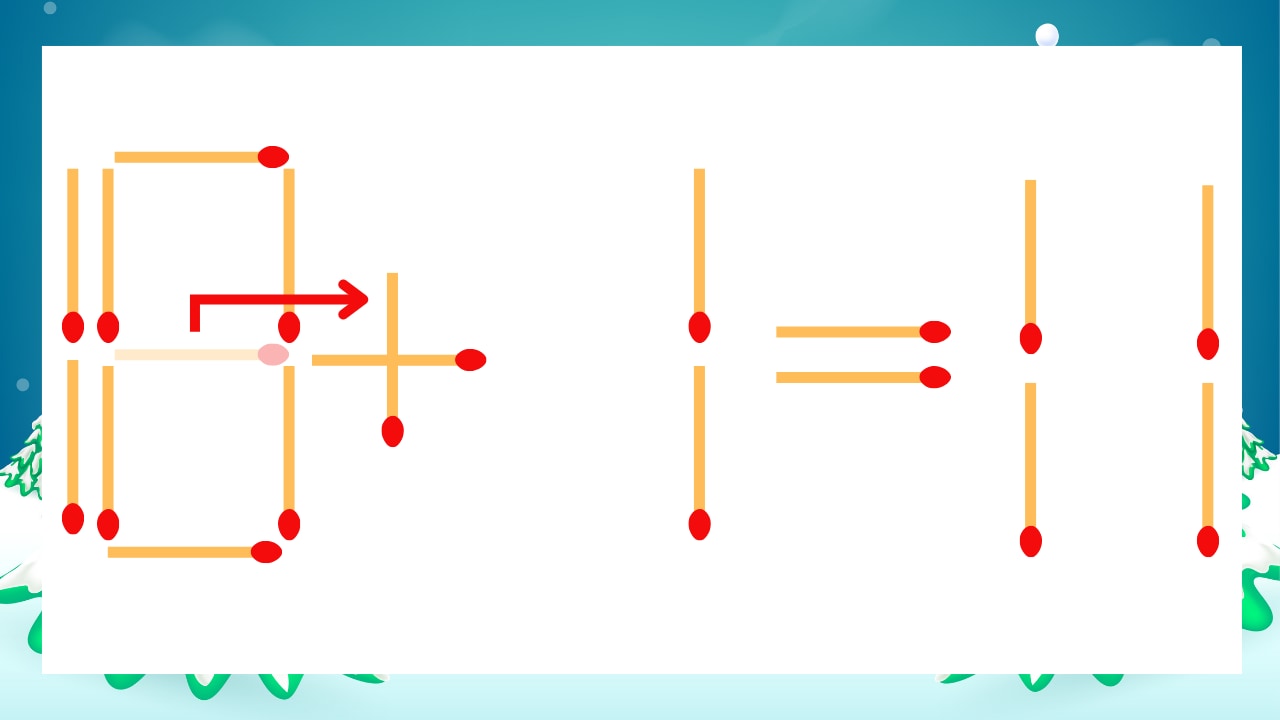 【マッチ棒クイズ】1本だけ動かして正しい式に：18-1=11？の正解画像