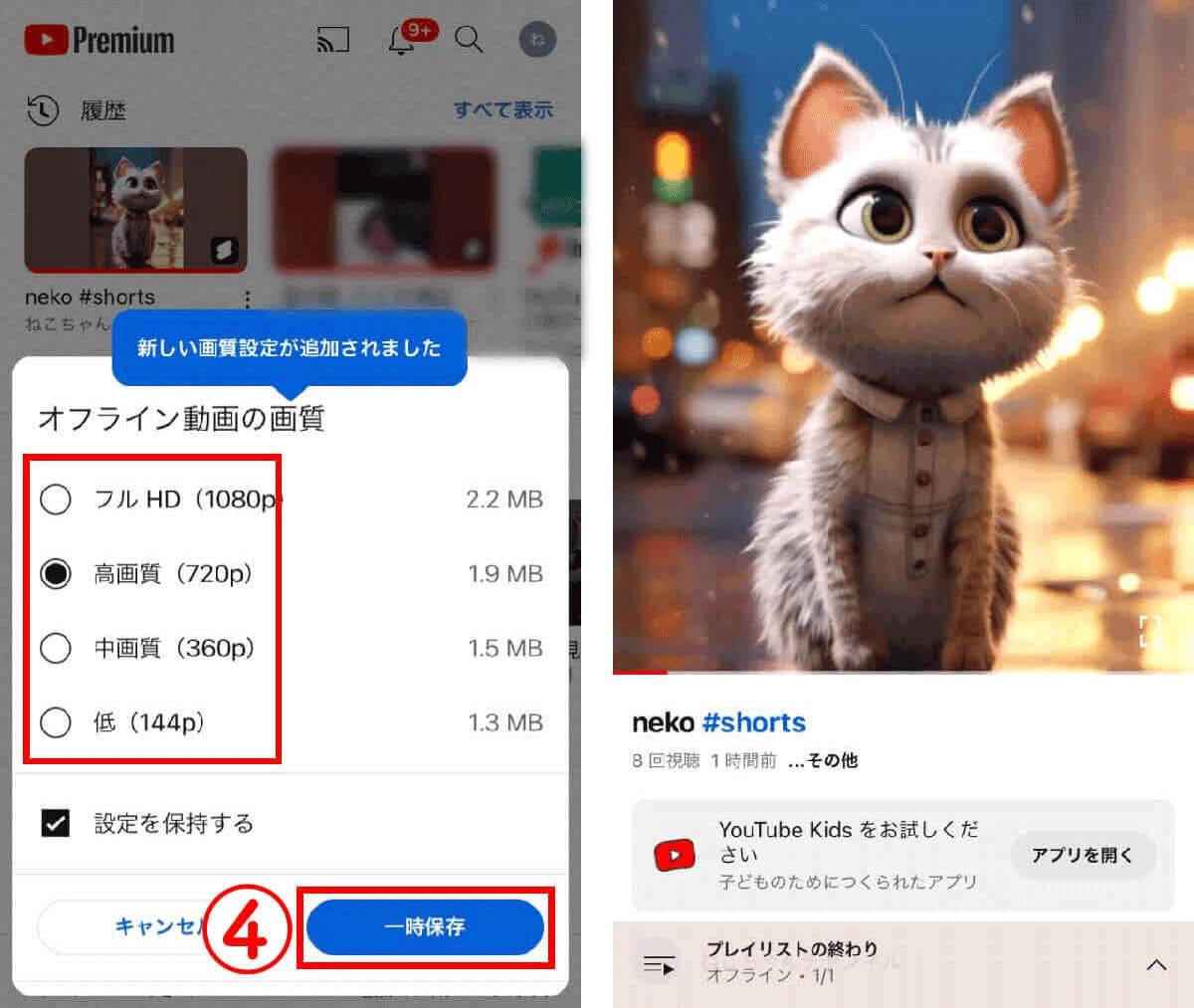 YouTubeショートの短尺動画を保存/ダウンロードする方法【1080p対応】の画像3