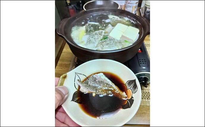 「贅沢すぎる釣り魚鍋になっちゃった！」 食材確保のロックゲームでクエにチャイロマルハタ手中