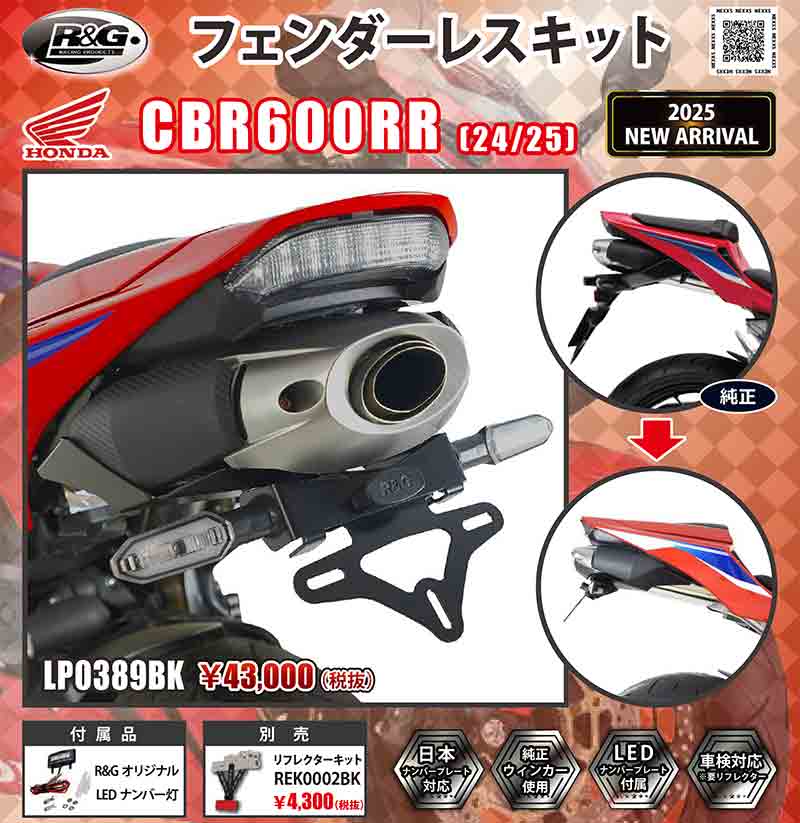 CBR600RR（24／25）用「フェンダーレスキット」がネクサスから発売！ 記事1