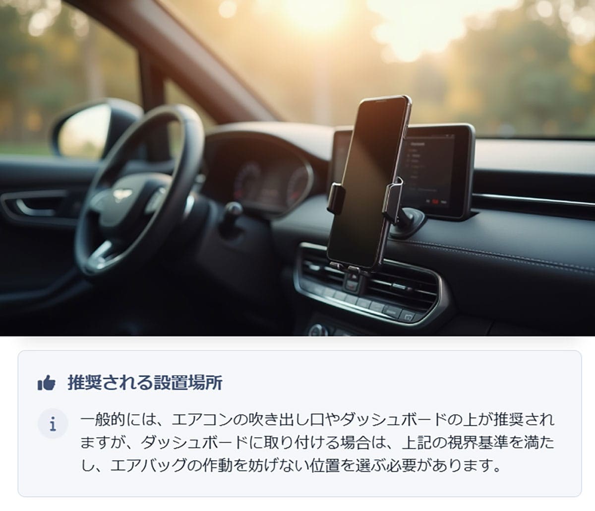 スマホの専用ホルダーの設置場所1