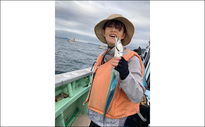 伊良湖水道タチウオ釣りで28本キャッチ【愛知・七福丸】天秤とテンヤどちらも連発!