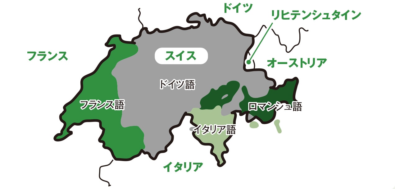 スイスで使われる４つの公用語【図解 地理と経済の話】