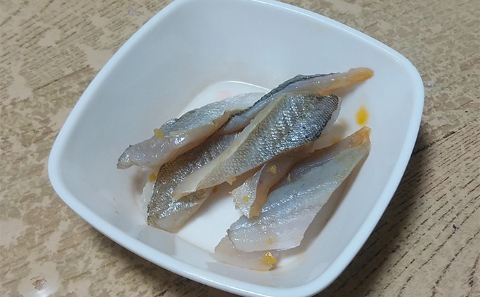 人気釣魚で作る「刺身アレンジ」レシピ:セイゴの柚子ゴショウ和え 小型がオススメ