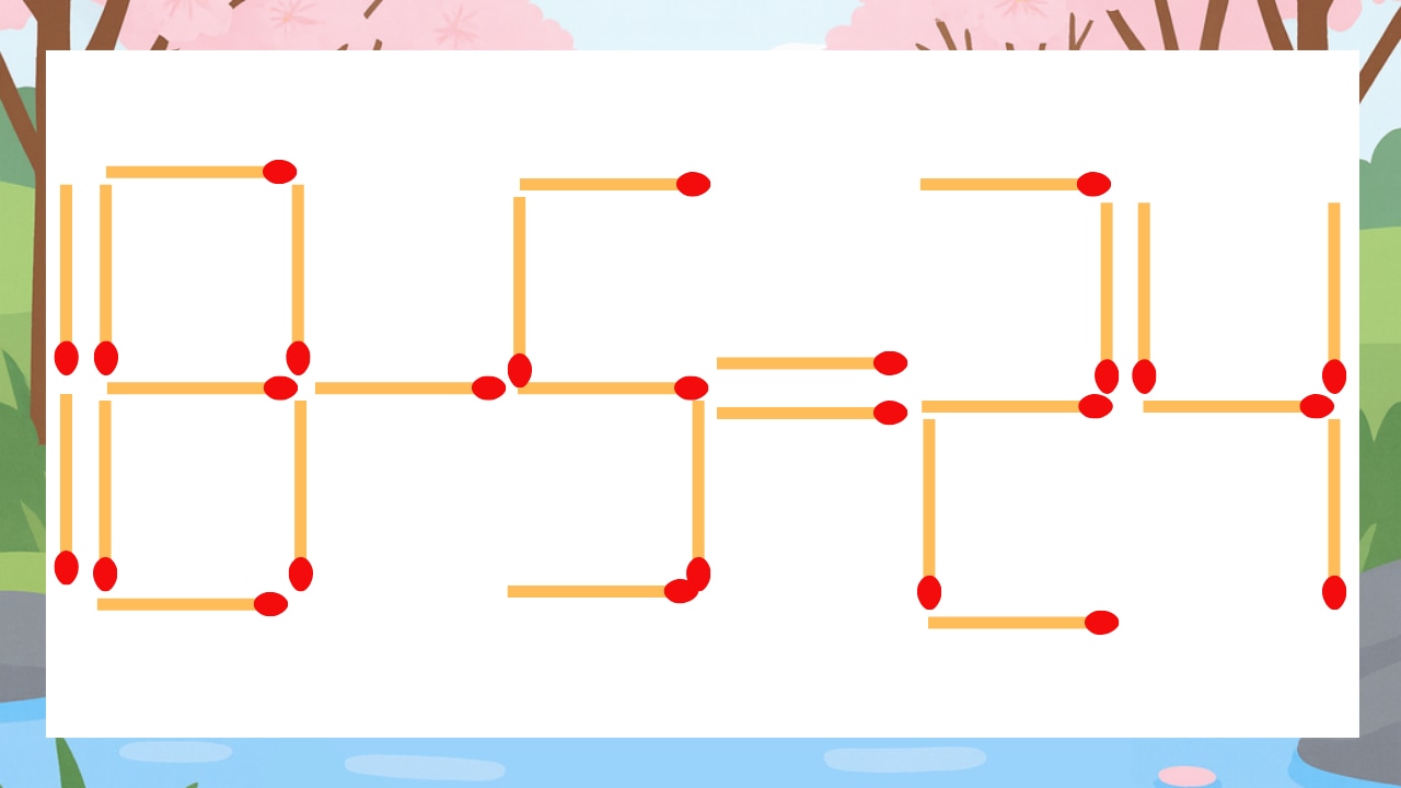 【マッチ棒クイズ】1本だけ動かして正しい式に：18-5=24？の画像