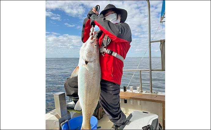 「ヒラメタックルが悲鳴」泳がせ釣りで104cm超オオニベを好捕！【山口・周防灘】