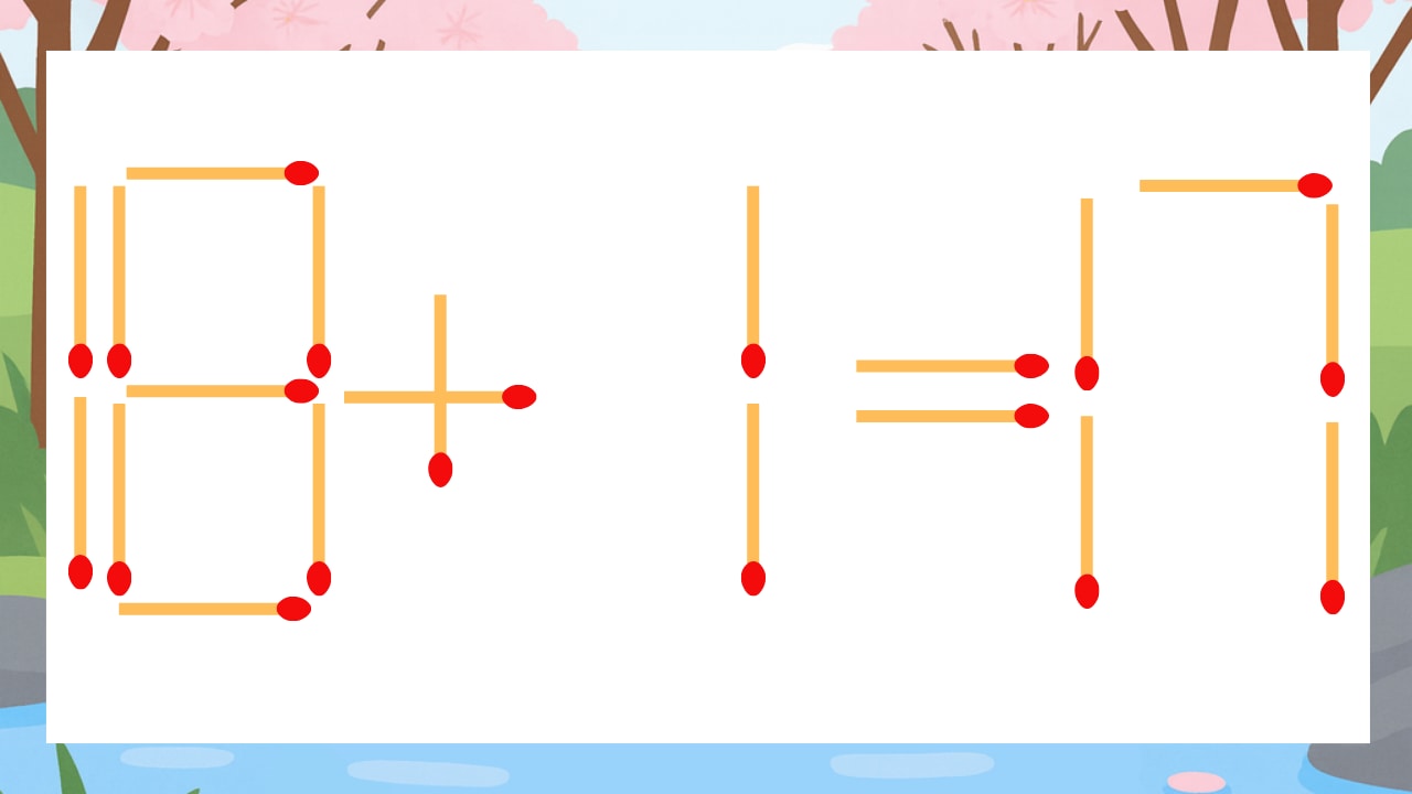 【マッチ棒クイズ】1本だけ動かして正しい式に:18+1=17?の画像