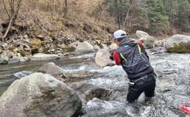 「解禁1ヶ月後の本流でも釣れる？」吉田川の渓流エサ釣りでまさかのアマゴ連発