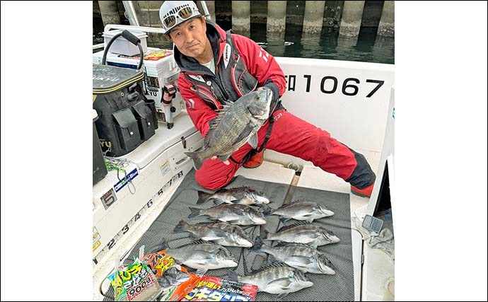 ボートからウキダンゴ釣りで51cm頭に良型クロダイ9匹！【愛知】温排水ポイント狙い撃ち