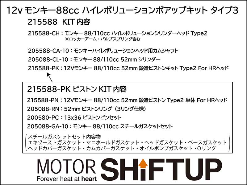 モンキー50／スーパーカブ50などに適合する「ハイレボリューションキットタイプ3」がシフトアップから発売！ 記事3