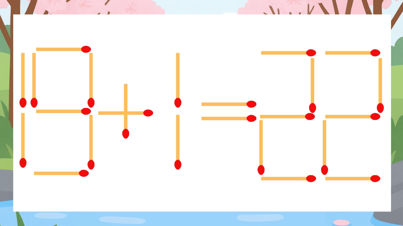 【マッチ棒クイズ】1本だけ動かして正しい式に：19+1=22？の画像