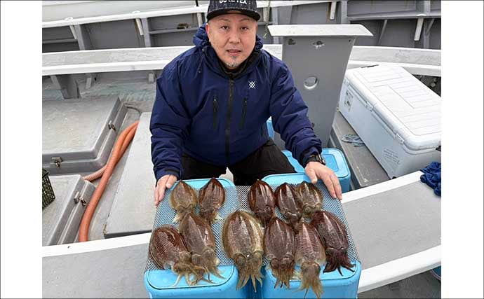 【沖釣り釣果速報】肉厚コウイカが各船で好調！竿頭11匹で入れ乗りタイムも（愛知）