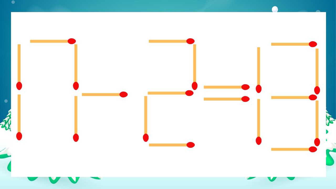 【マッチ棒クイズ】1本だけ動かして正しい式に：17-2=13？