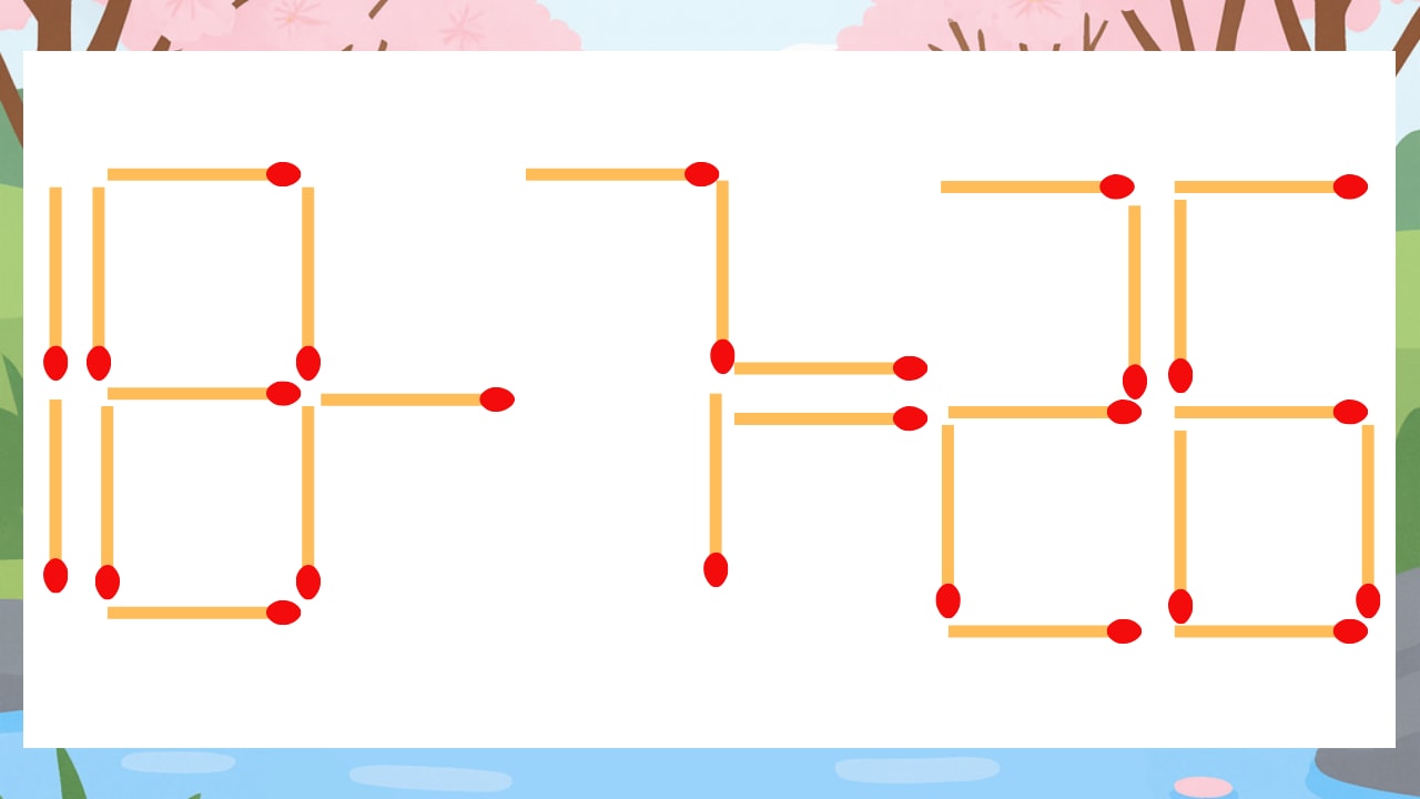 【マッチ棒クイズ】1本だけ動かして正しい式に:18-7=26?の画像