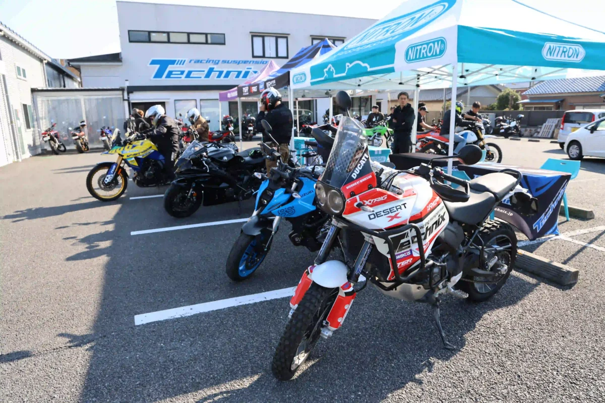 試乗車はアドベンチャーモデルからネイキッド、フルカウル、オフロード、原付二種まで幅広いラインナップを用意。