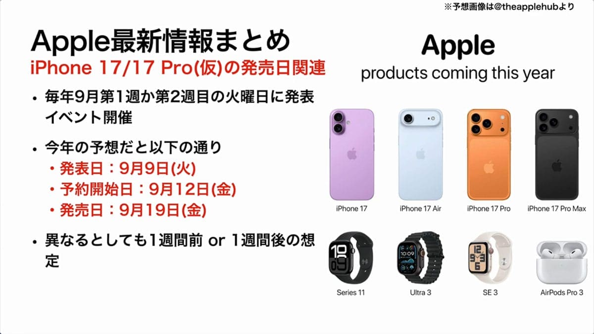 次期iPhone 17の全貌は?薄型Air・折りたたみ・Proは望遠48MP…【最新情報&噂まとめ】<みずおじさん>の画像9