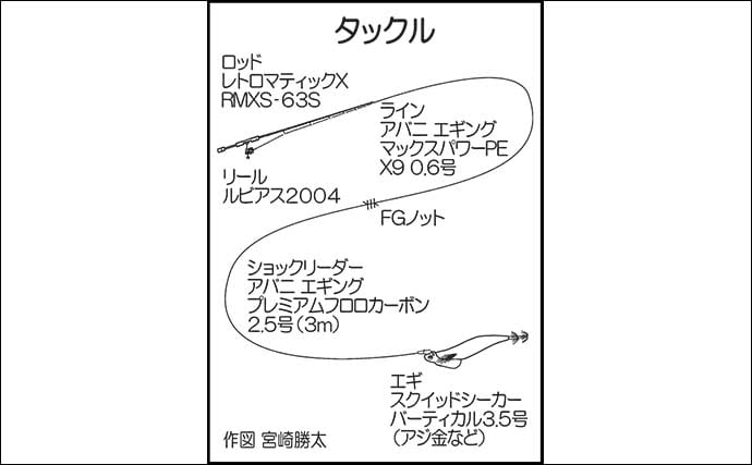 唐津沖のティップランエギングで1kg超アオリイカ手中【佐賀】無風コンディションを攻略