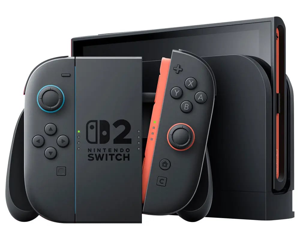 Switch2。発売価格は4万9980円（税込）。＂家でも外でも遊べる＂という初代のコンセプトを引き継ぎつつ、マウス接続対応など遊び方も拡大。発売初週の国内販売台数は約122万台と推定され、歴代最高の滑り出しを記録する勢い
