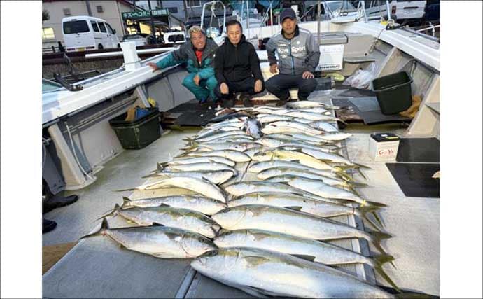 【沖釣り釣果速報】玄界灘の落とし込み釣りでヒラマサ110cm浮上！船中で青物50尾超えも（福岡）