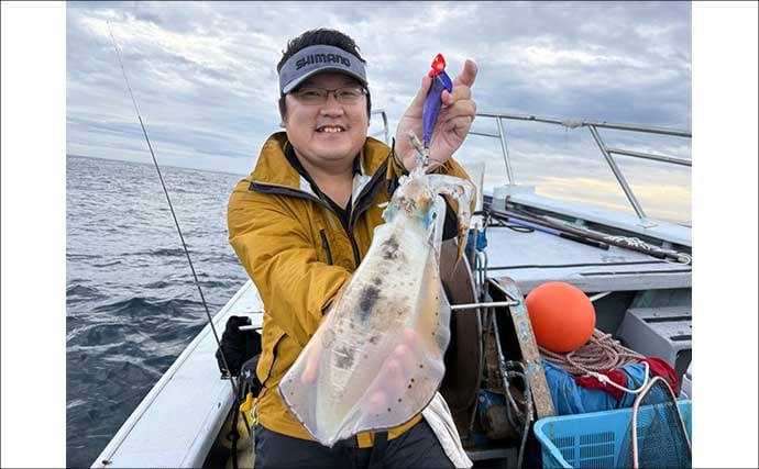 【沖のルアー釣果速報】ティップランでアオリイカ船中23匹！サオ頭は7匹をマーク（三重）