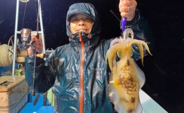 【沖釣り釣果速報】竿頭は24匹!越前沖のナイトティップランで良型交じりにアオリイカ爆釣(北陸)