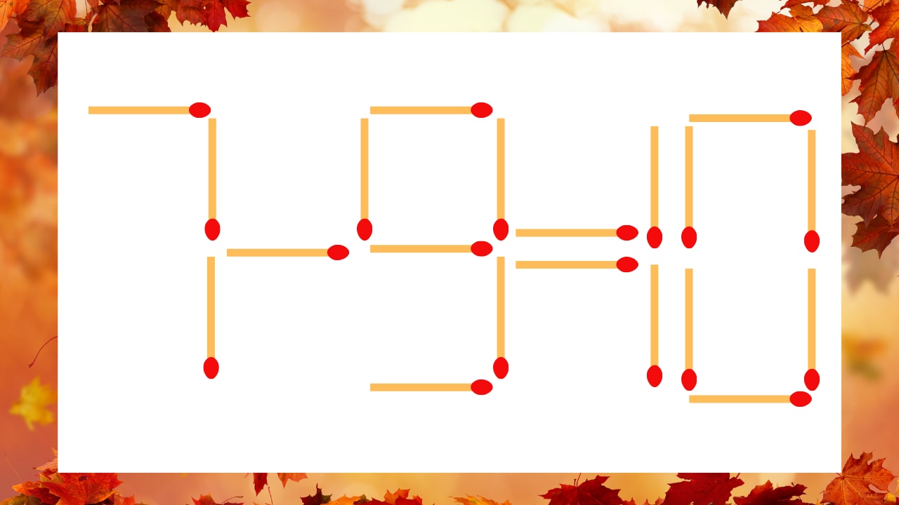 【マッチ棒クイズ】1本だけ動かして正しい式に:7-9=10?の画像