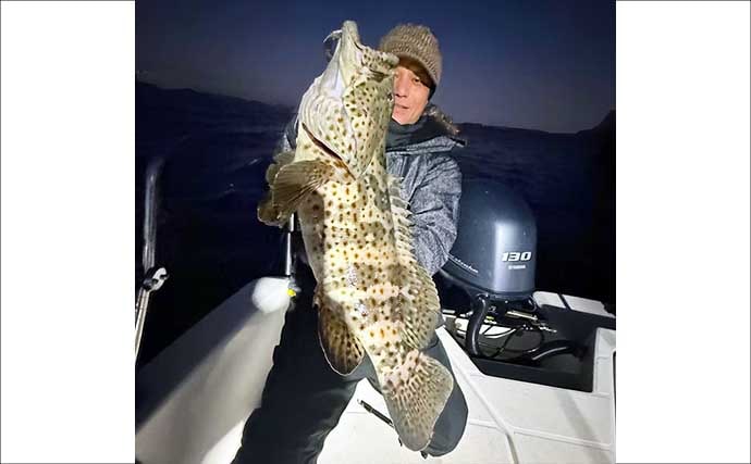 【沖のルアー釣果速報】チヌジギで珍ゲスト50cm超チャイロマルハタ登場！本命チヌも5匹手中（愛知）