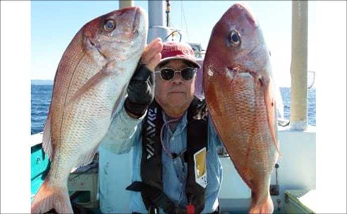関西エリアの【船釣り特選釣果】タイラバで大ダイ86.5cm!ティップランでは竿頭18匹【京都】