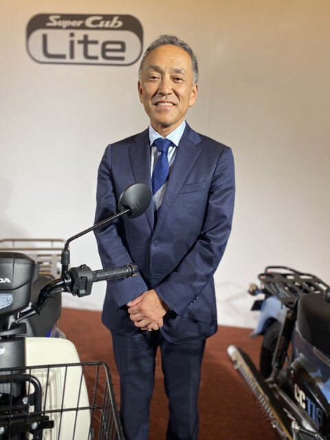 ホンダモーターサイクルジャパン代表取締役社長・室岡克博 「原付はホンダの創業期の主力製品であり、生活に役立ちたいという企業理念の象徴。重要なカテゴリー」と室岡社長