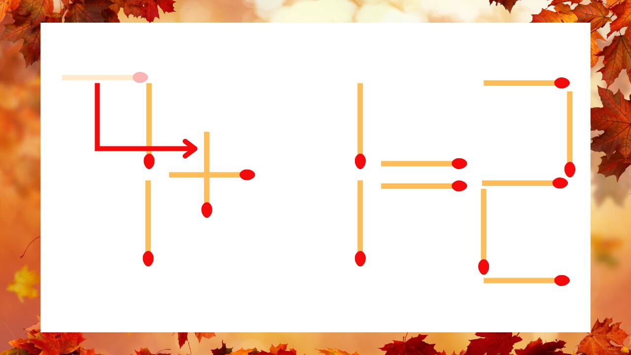 【マッチ棒クイズ】1本だけ動かして正しい式に:7-1=2?の正解画像