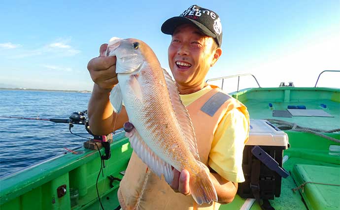 相模湾のシロアマダイ釣りで39cmを頭に船中全員安打!【神奈川】サバ短冊&オキアミ仕掛けが奏功