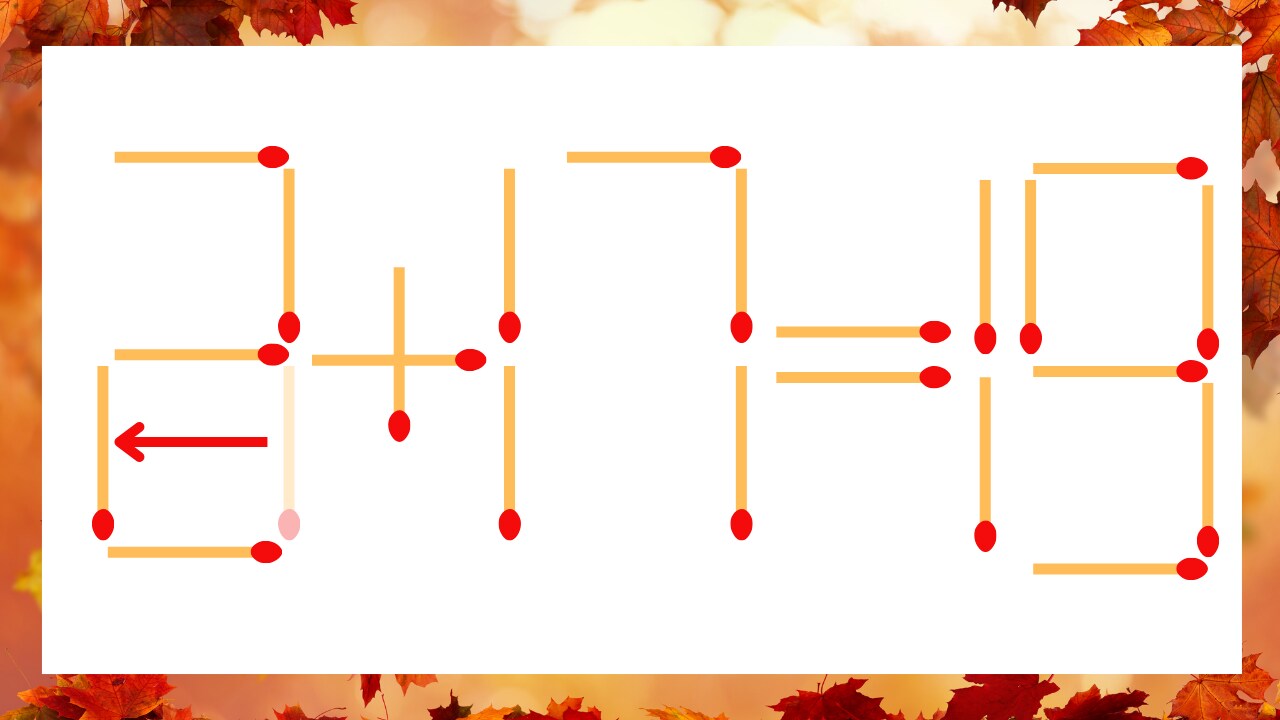 【マッチ棒クイズ】1本だけ動かして正しい式に:3+17=19?の正解画像