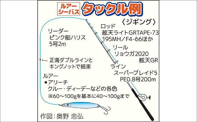 冬の東京湾シーバスジギング入門　ランカーが狙えるタックルと基本の釣り方