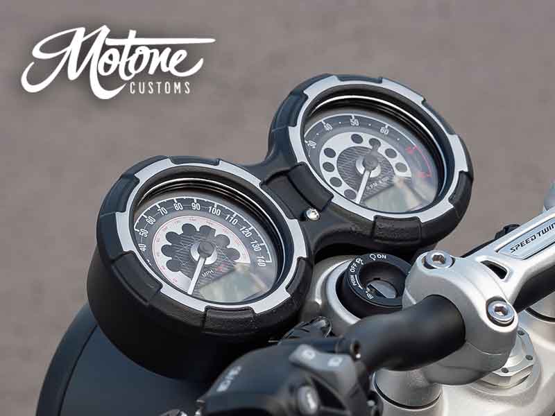 Motone のアルミダイキャスト製メーターカバー PEERLESS に新色「ブラック/ポリッシュ」が登場!(動画あり) メイン