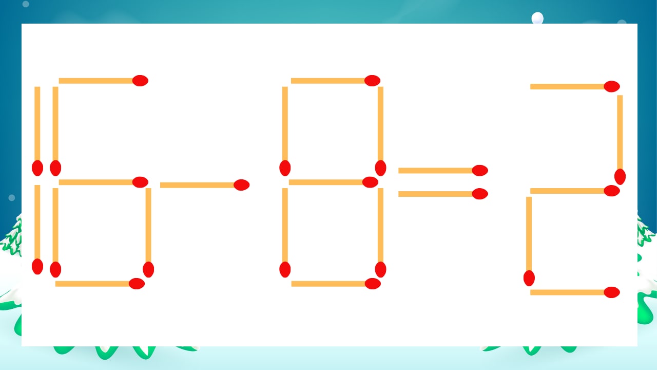 【マッチ棒クイズ】1本だけ動かして正しい式に：16-8=2？