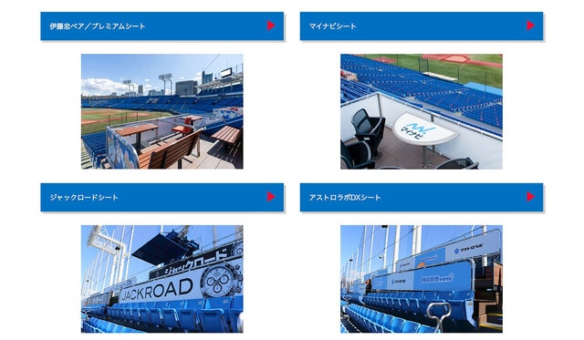 神宮球場にある各シート（写真はチケットサイトより）